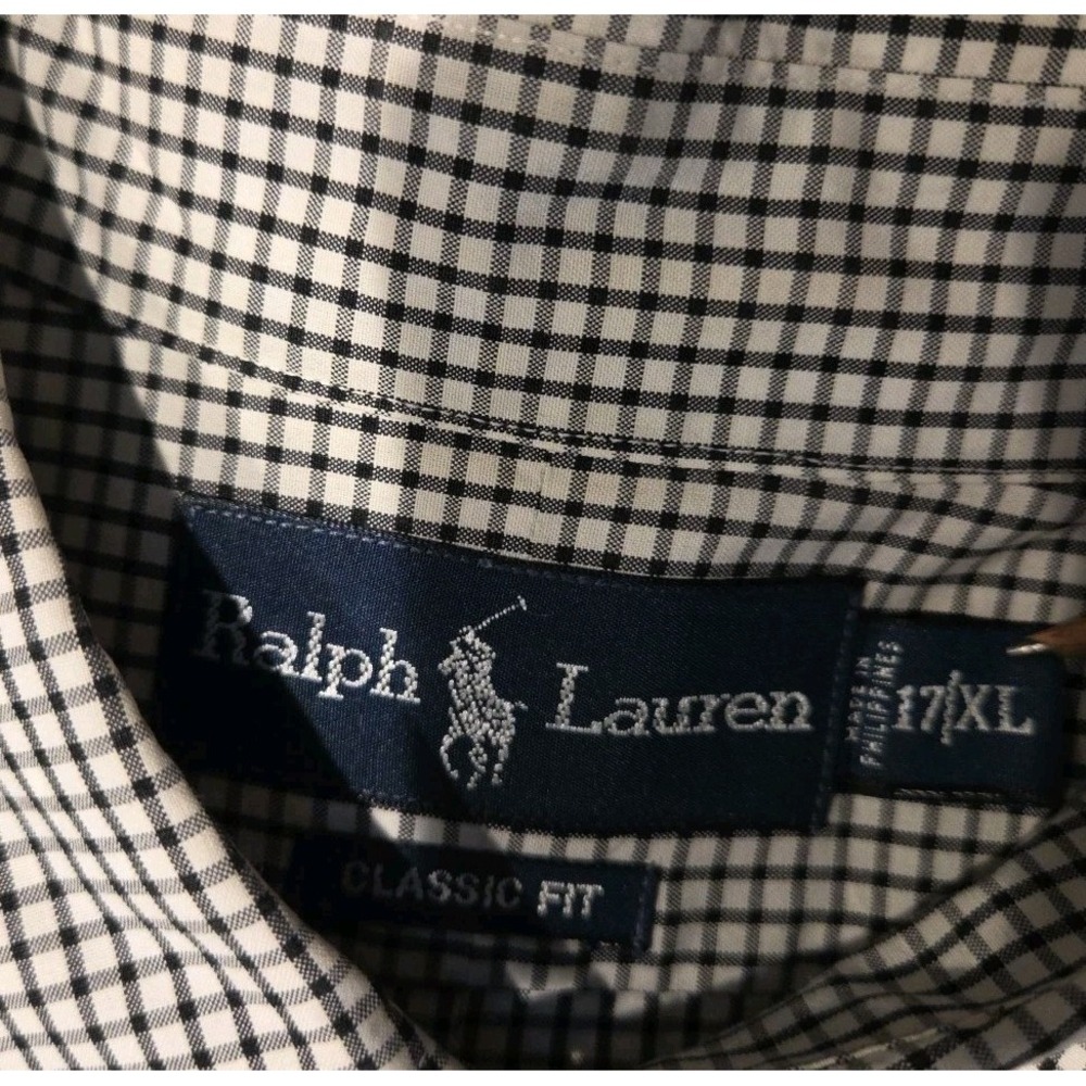 Men's‎ XL Polo Ralph Lauren Button Down Blue Checkered Shirt Long Sleeve Preppy - Picture 3 of 6